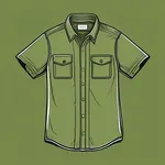 olive-green button-up park ranger shirt image